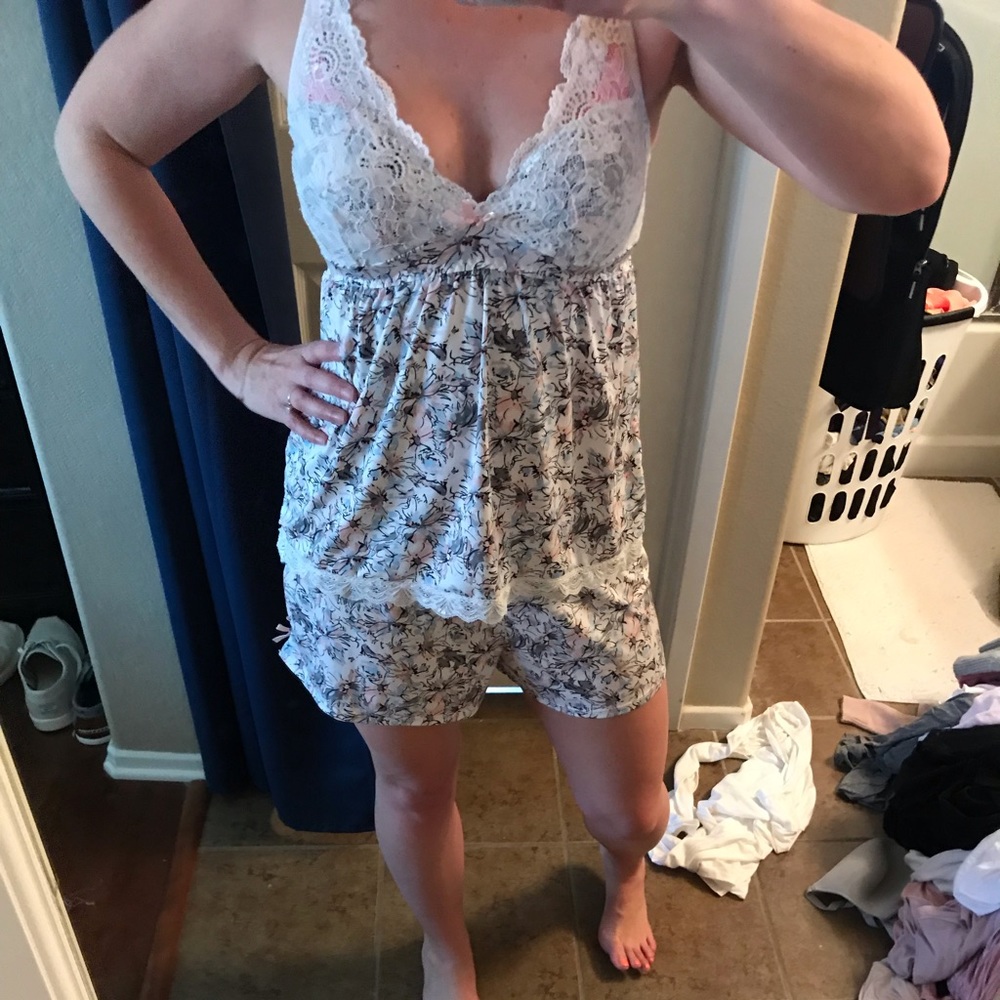 Floral silky pj set